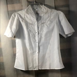 White boho blouse with embroidery